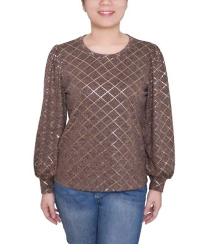 Ny Collection Womens Bishop Sleeve Pullover Top