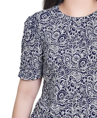 Ny Collection Women's Short Sleeve Scoop Neck Top