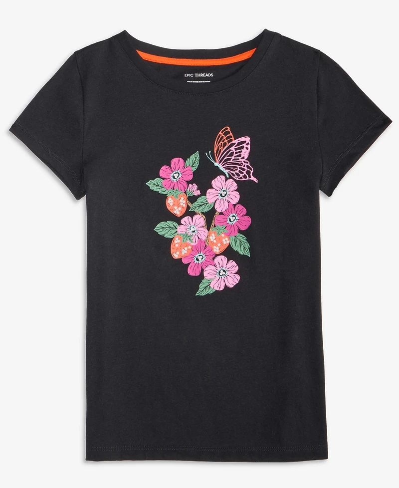 Epic Threads Girls 5-20 Floral Graphic Print Short-Sleeve T-Shirt, Macy's Exclusive