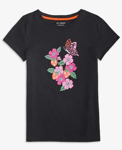 Epic Threads Girls 5-20 Floral Graphic Print Short-Sleeve T-Shirt, Macy's Exclusive