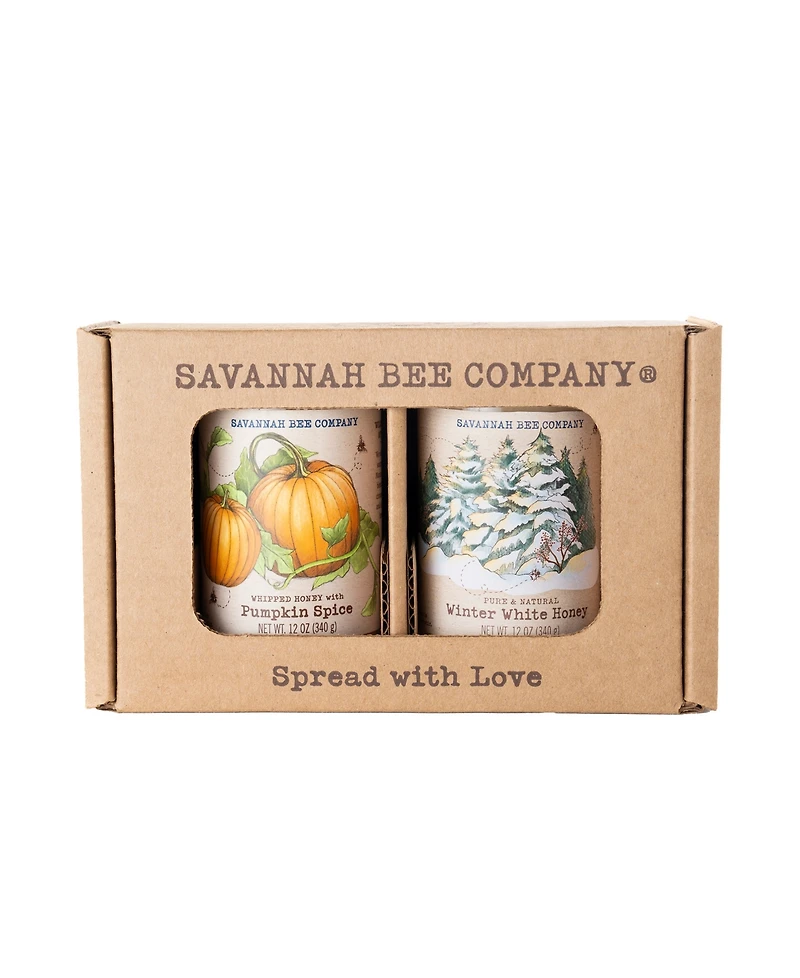 Savannah Bee Company Pumpkin and Winter White Whipped Honey Gift Set, 12oz
