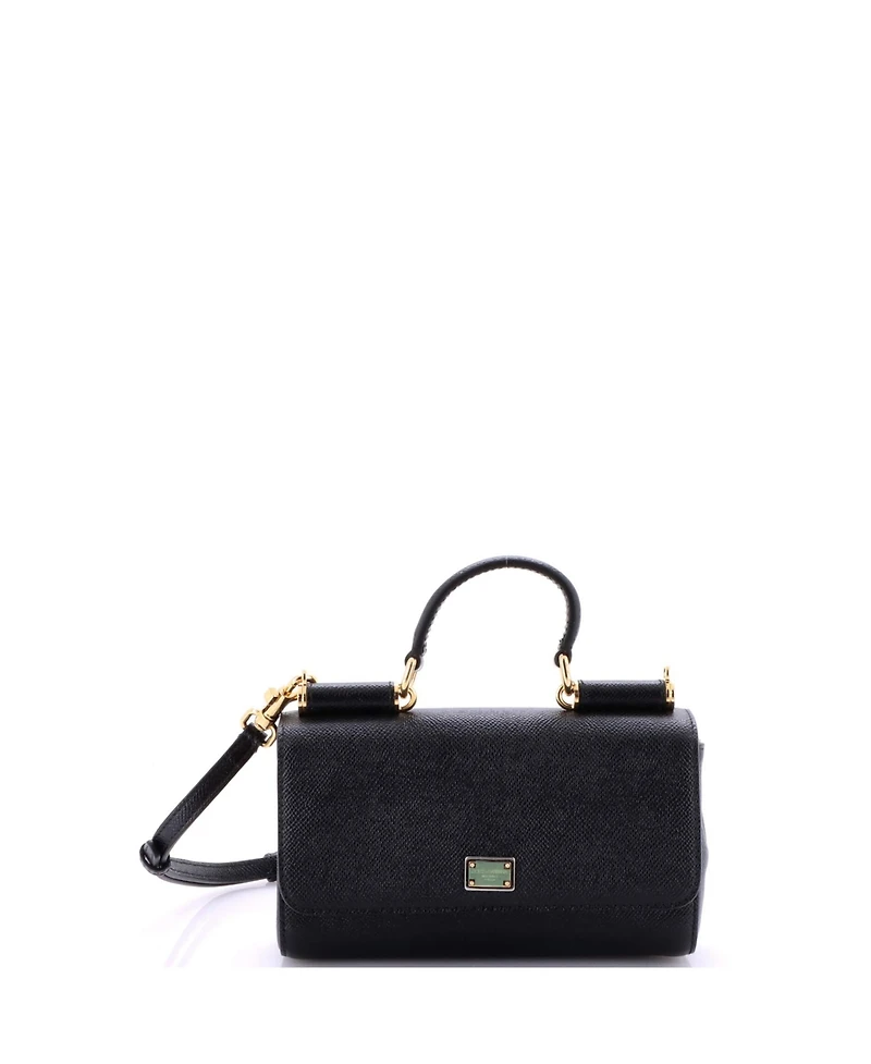 Pre-Owned Dolce & Gabbana Small East West Miss Sicily Bag Leather