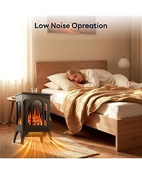 Cowsar Electric Fireplace Stove, Freestanding Electric Fireplace Heater with Adjustable Flame Brightness, Overheating Protection, 1000W/1500W, for Liv