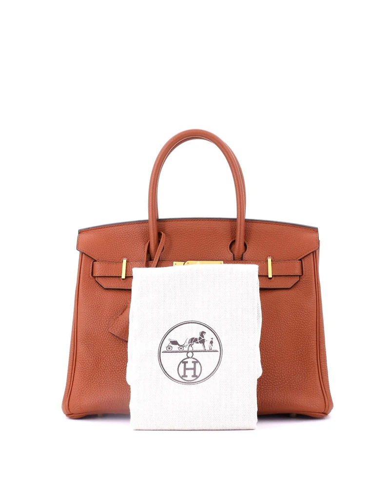 Pre-Owned Hermes Birkin 30 Handbag Brown Togo with Gold Hardware