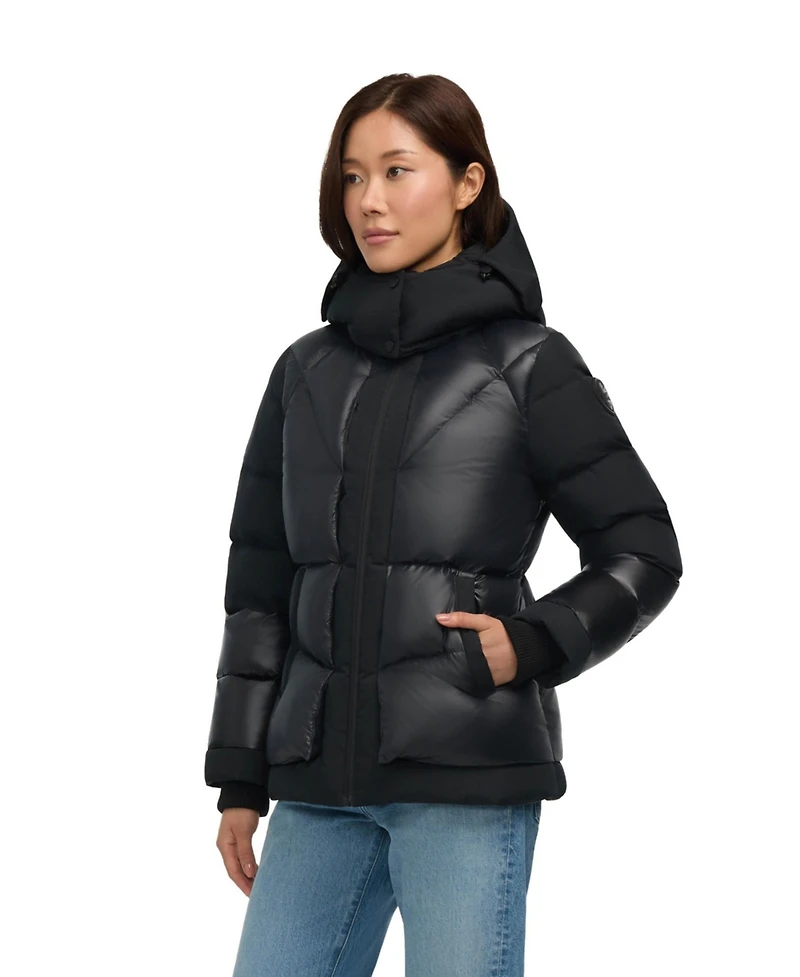 Pajar Women's Vega Mixed Media Puffer Jacket with Removable Hood