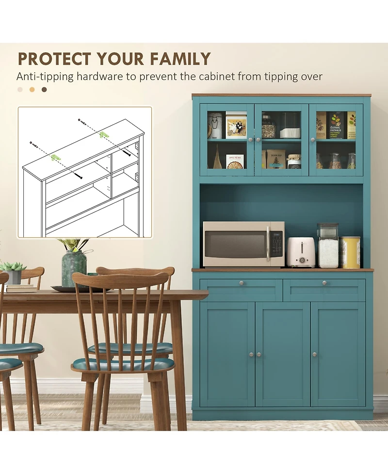 Slickblue Kitchen Storage Cabinet with Easy Access Shelves for Organized Kitchen Storage