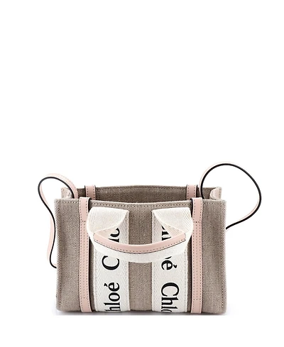Pre-Owned Chloe Mini Woody Convertible Tote Canvas with Leather