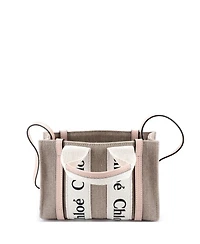 Pre-Owned Chloe Mini Woody Convertible Tote Canvas with Leather