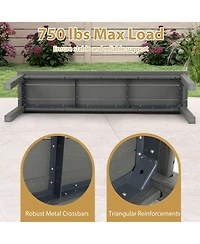 Gymax 55'' Hdpe Outdoor Bench for 2-3 People Weatherproof Backless Patio Garden Bench