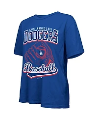 Majestic Women's Royal Los Angeles Dodgers Oversized First Base T-Shirt