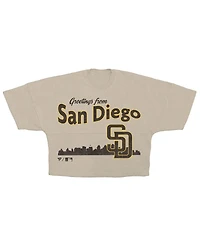 Fanatics Women's Cream San Diego Padres Skyline Crop T-Shirt