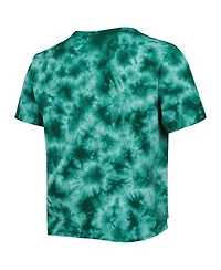 ZooZatz Women's Green Michigan State Spartans Cloud-Dye Cropped T-Shirt