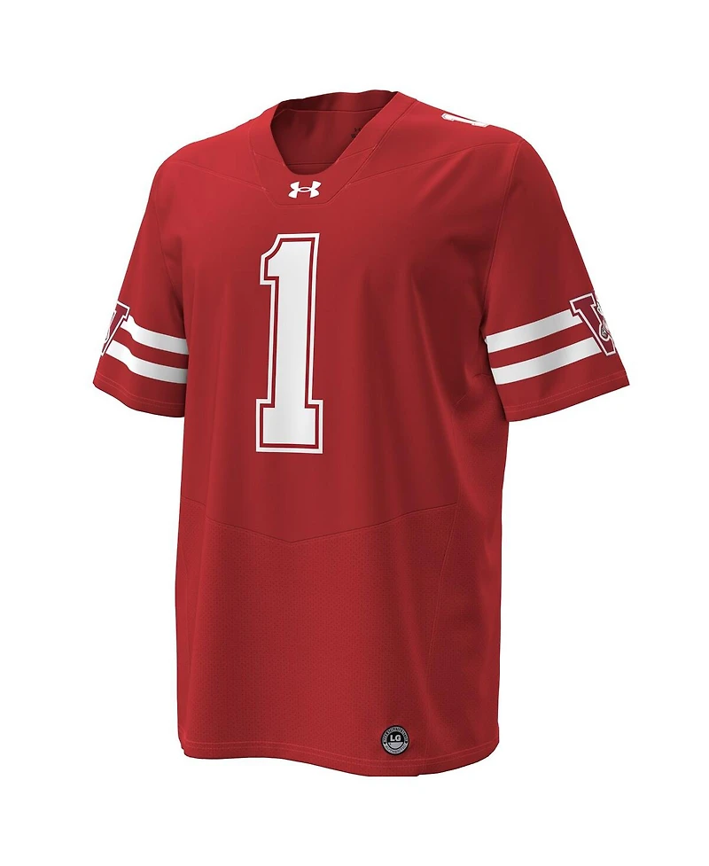 Under Armour Men's 1 Red Wisconsin Badgers 1980 Throwback Home Replica Game Jersey