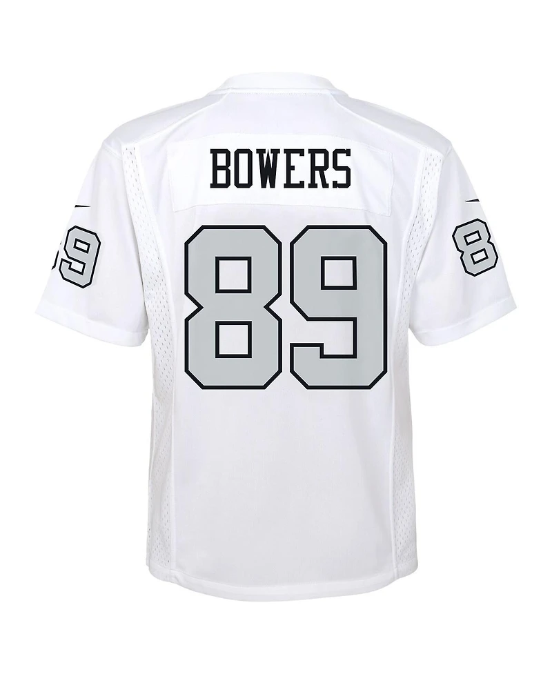Nike Big Boys and Girls Brock Bowers White Las Vegas Raiders Alternate Game Jersey