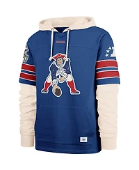 '47 Brand Men's Blue New England Patriots Throwback Split Zone Cornerback Duo Hoodie