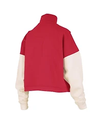 Pressbox Women's Red Georgia Bulldogs Ferrara Color Block Quarter-Zip Sweatshirt