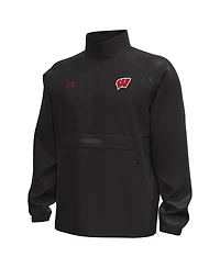 Under Armour Men's Black Wisconsin Badgers Unstoppable Woven Anorak Half-Zip Jacket