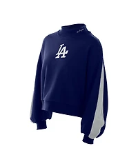 New Era Men's Navy Los Angeles Dodgers Mock Neck Balloon Sleeve Sweatshirt