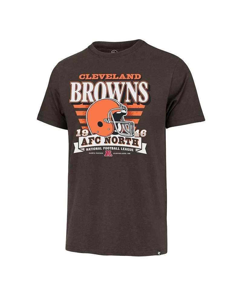 '47 Brand Men's Brown Cleveland Browns Stripe Splash Franklin Throwback T-Shirt