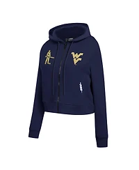 Pro Standard Women's Navy West Virginia Mountaineers Game Day Sequin Full-Zip Jacket