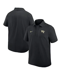 Nike Men's Black Wake Forest Demon Deacons Woven Dri-fit Polo Shirt