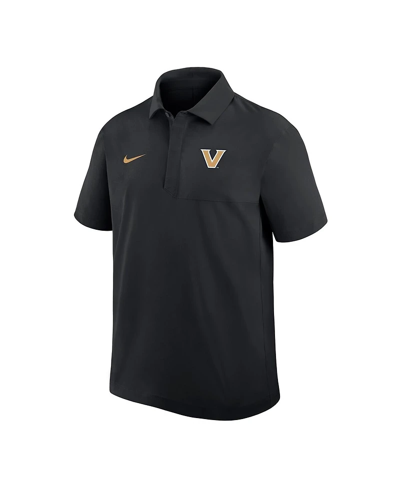 Nike Men's Black Vanderbilt Commodores Woven Dri-fit Polo Shirt