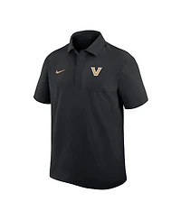 Nike Men's Black Vanderbilt Commodores Woven Dri-fit Polo Shirt