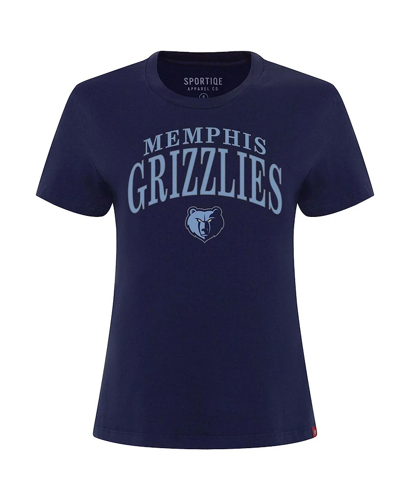 Sportiqe Women's Navy Memphis Grizzlies Arcadia Boxy T-Shirt