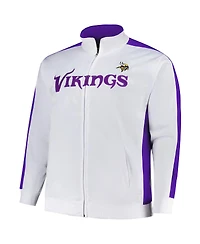Fanatics Men's White Minnesota Vikings Big Tall Tricot Full-Zip Track Jacket