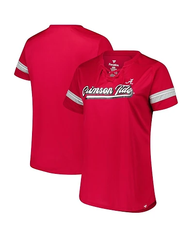 Fanatics Women's Crimson Alabama Tide Plus Overtime Readiness Lace-Up T-Shirt