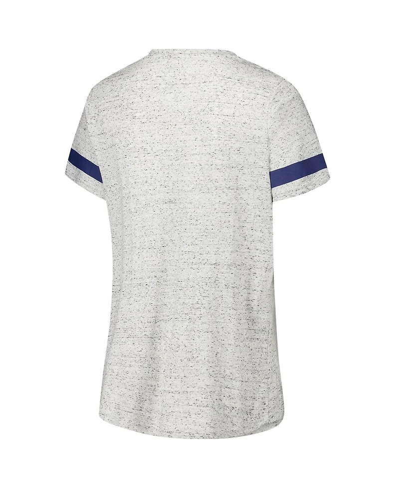 Fanatics Women's Heather Gray North Carolina Tar Heels Plus Lace-Up V-Neck T-Shirt
