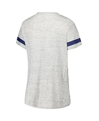 Fanatics Women's Heather Gray North Carolina Tar Heels Plus Lace-Up V-Neck T-Shirt