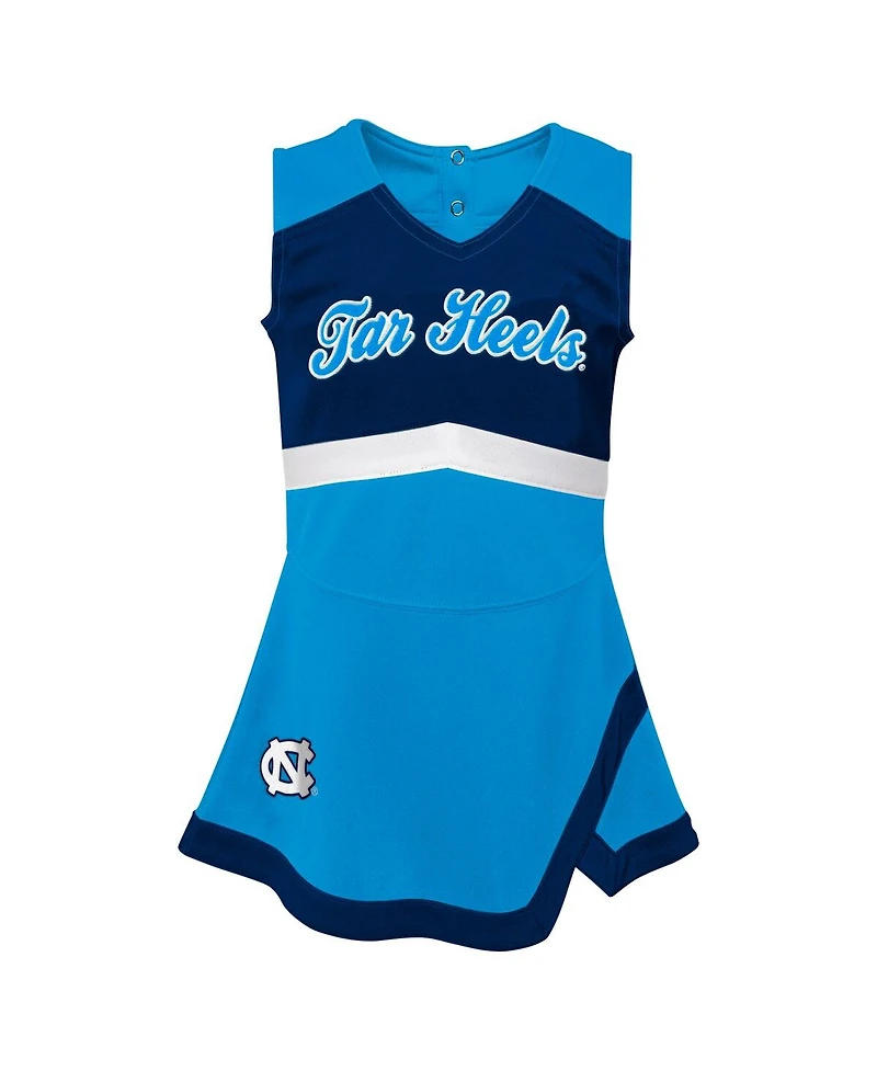 Outerstuff Girls Toddler Carolina Blue North Tar Heels Cheer Captain Dress Bloomers Two-Piece Set