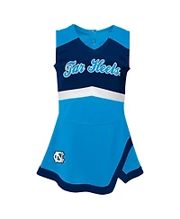 Outerstuff Girls Toddler Carolina Blue North Tar Heels Cheer Captain Dress Bloomers Two-Piece Set
