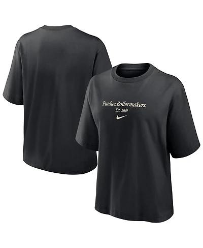 Nike Women's Black Purdue Boilermakers Boxy T-Shirt