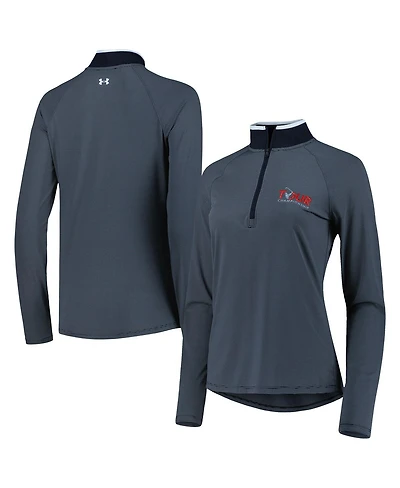 Under Armour Women's Gray Tour Championship T2 Stripe Raglan Quarter-Zip Jacket