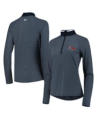 Under Armour Women's Gray Tour Championship T2 Stripe Raglan Quarter-Zip Jacket