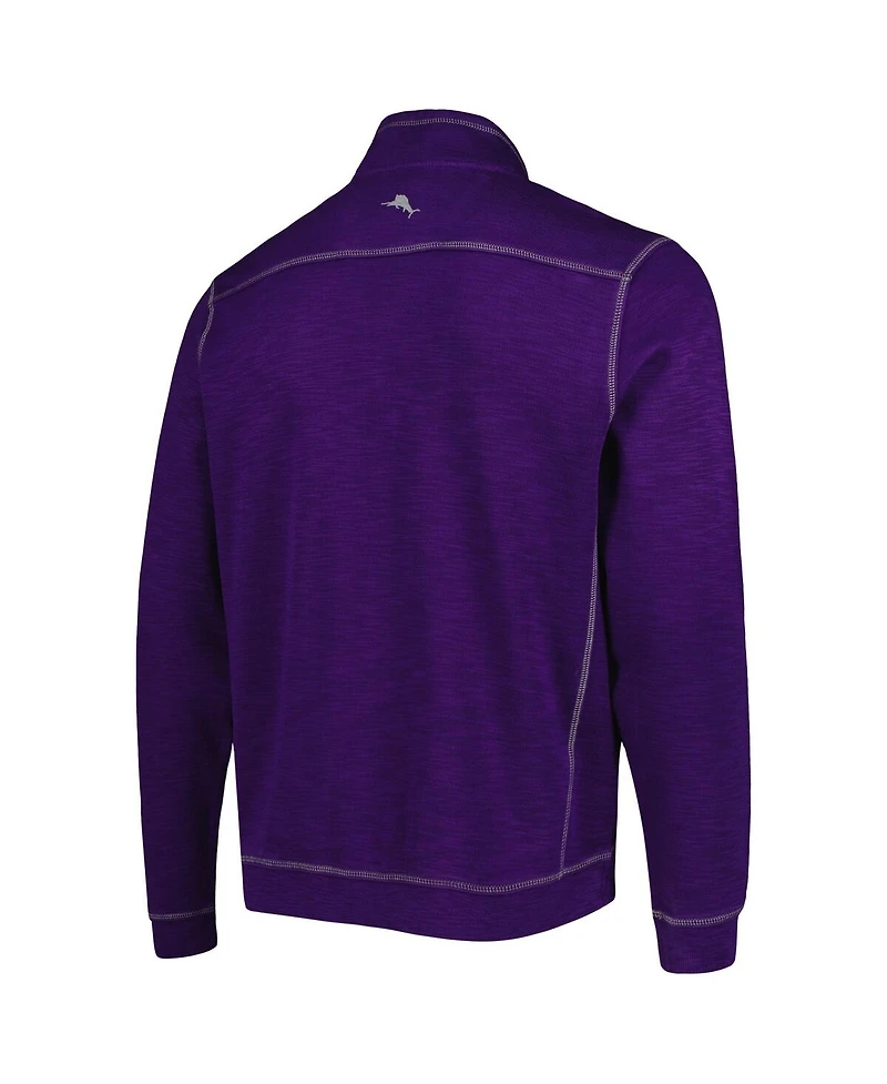 Tommy Bahama Men's Purple Clemson Tigers Sport Tobago Bay Tri-Blend Mock Neck Half-Zip Jacket