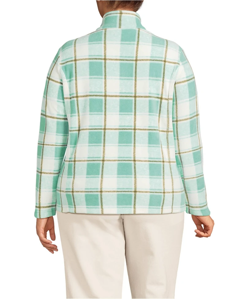 Lands' End Plus Anyweather Fleece Full Zip Print Jacket