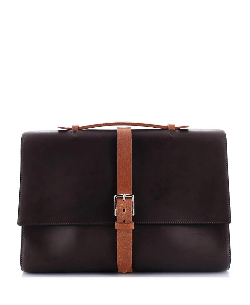 Pre-Owned Hermes 38 Etriviere Ii Briefcase Sombrero