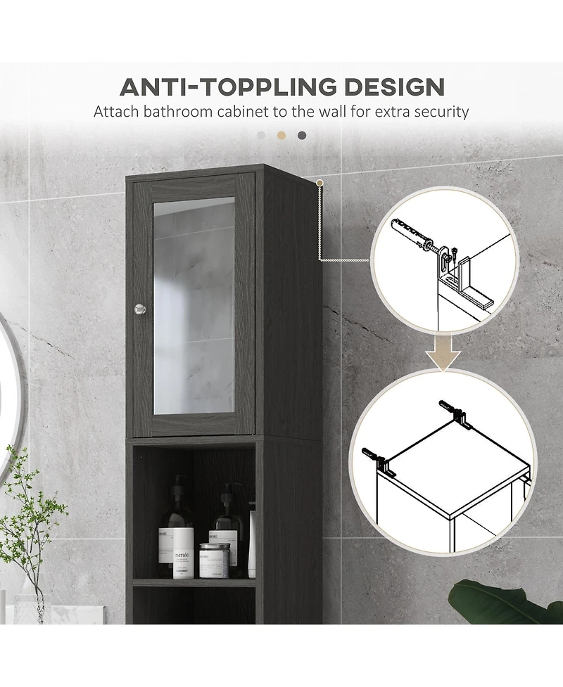 Slickblue Sleek Modern Bathroom Cabinet with Storage Shelves for Organized Space