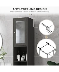 Slickblue Sleek Modern Bathroom Cabinet with Storage Shelves for Organized Space