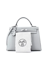 Pre-Owned Hermes Kelly Handbag Epsom with Palladium Hardware