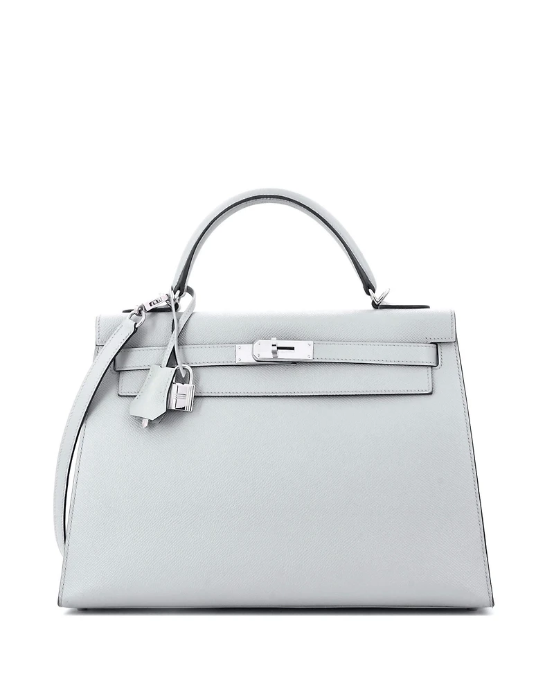 Pre-Owned Hermes Kelly Handbag Epsom with Palladium Hardware