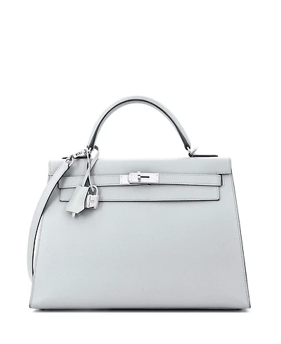 Pre-Owned Hermes Kelly Handbag Epsom with Palladium Hardware