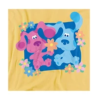 Logovision Men's Blue's Clues Magenta and Flowers T Shirt