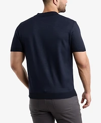 Spring + Mercer Men's Button Down Short Sleeve Sweater