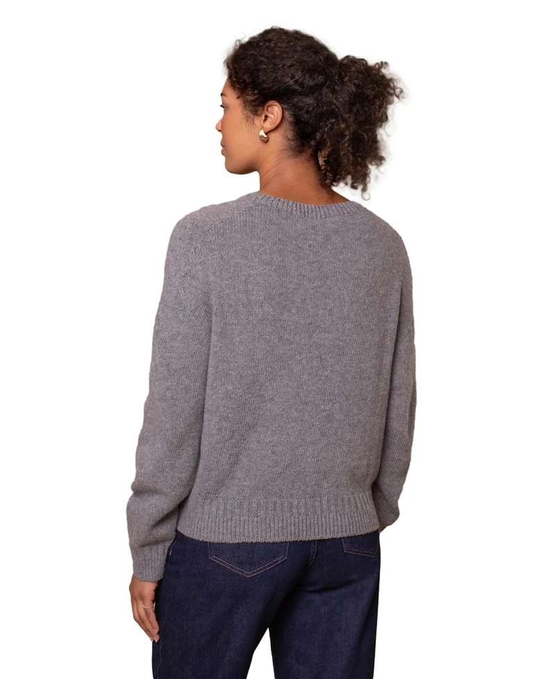 Celtic & Co. Women's Boxy Saddle Shoulder Crew Neck Sweater