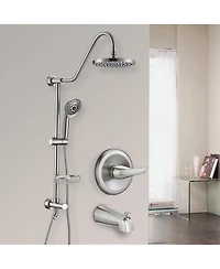 Rainsken Shower Head with Handheld Shower System with 8" Rain Shower Head with Tub Spout Rough-in Valve Included