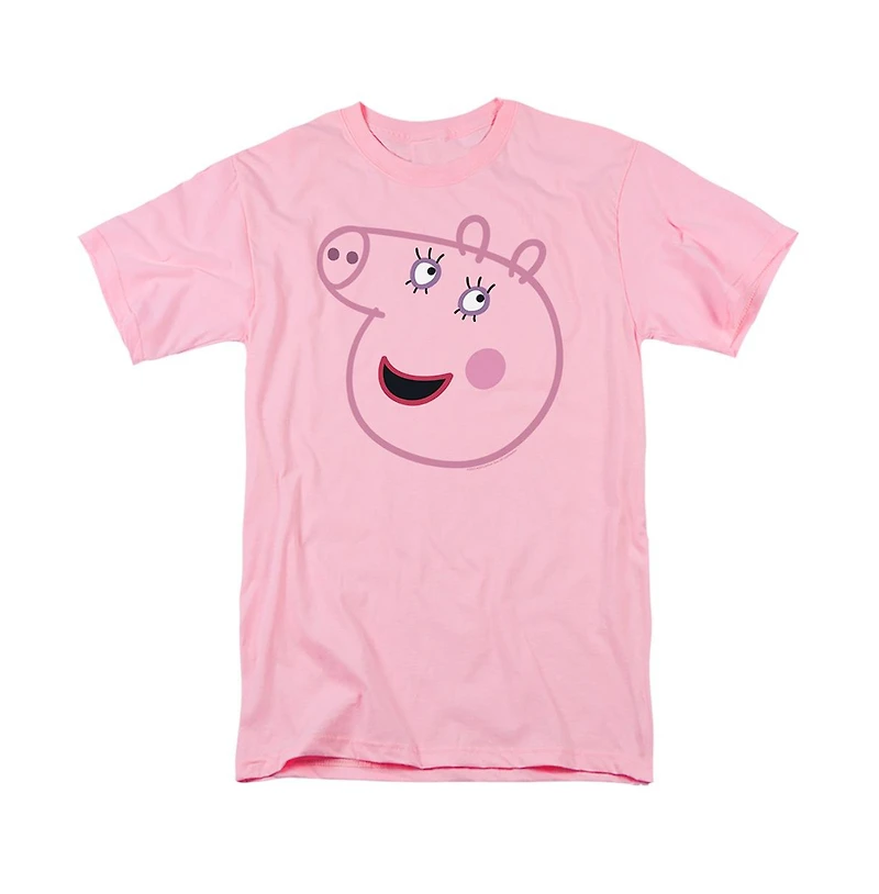 Logovision Men's Peppa Pig Pink Out Mummy Face T Shirt